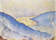 Ferdinand Hodler Abendnebel am Thunersee oil